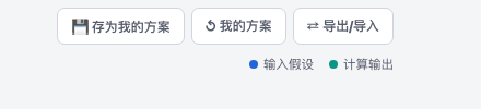 Save my plan, my plans, and export/import buttons